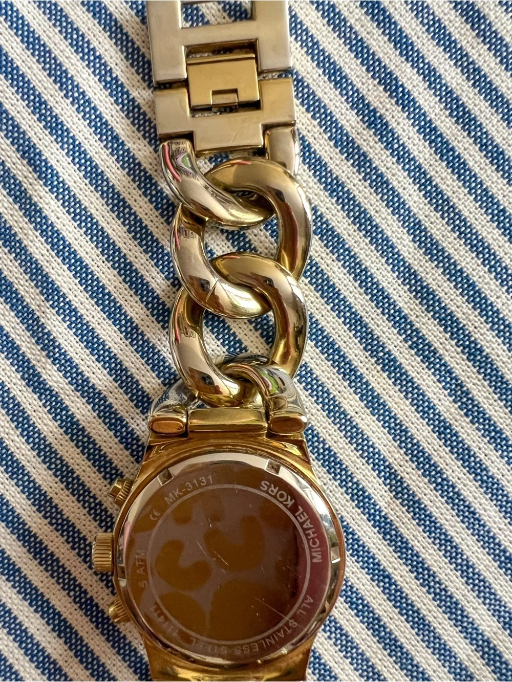 Michael Kors Gold Chain-Link Chronograph Watch | MK3131 Runway Ladies Watch